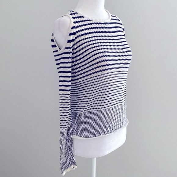 Rag & bone cold shoulder loose knit striped sweater - Picture 2 of 8
